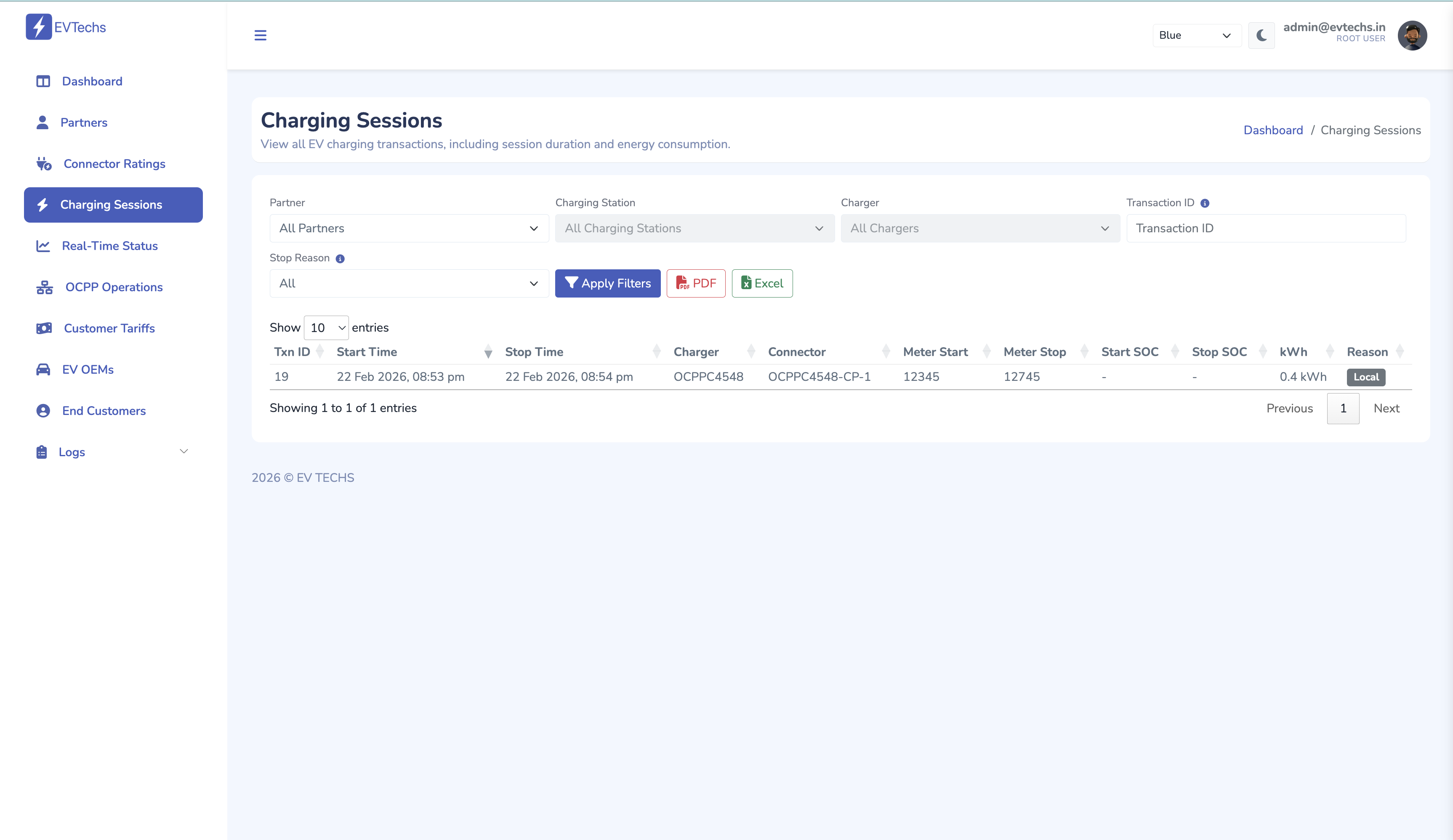 Charging Session Light