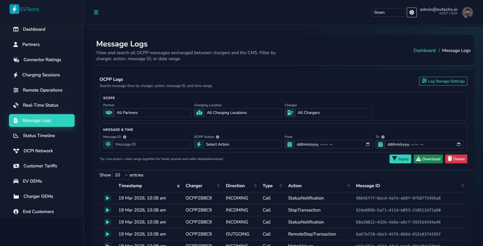 OCPP Message Logs