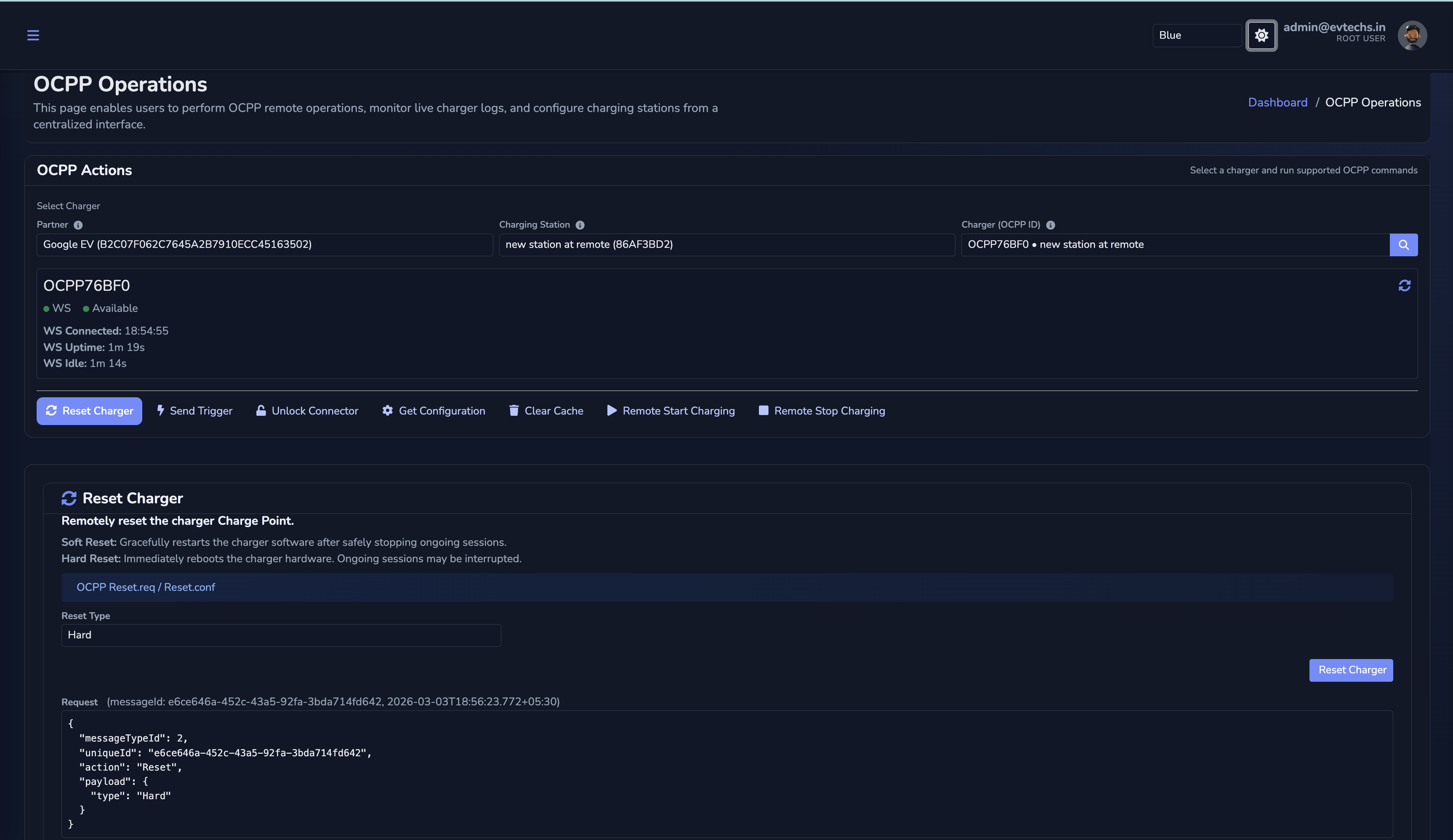 OCPP Operations Dark