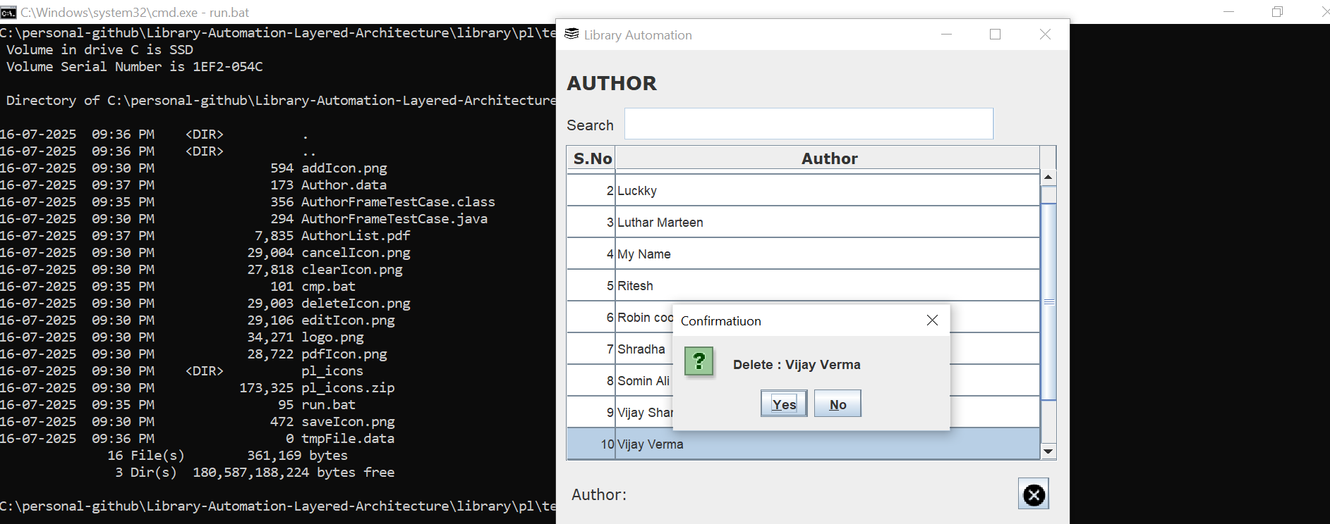 Library Automation Delete
